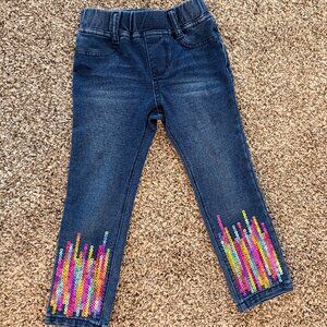🌈✨ Rainbow Disco Sequin Jeans | 3T ✨🌈